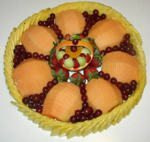 Sliced fruit display