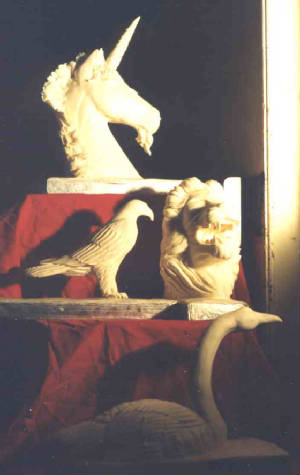 butter. lion eagle carving