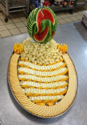 Cheese Display Carved watermelon